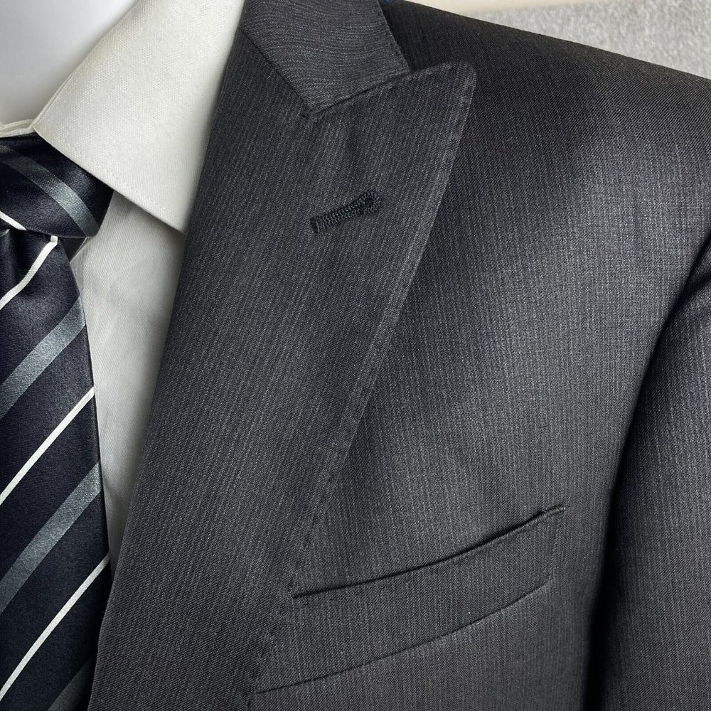 Joseph Jos.A.Bank Blazer Mens 40R Brown Grey Stripe Slim Fit Sport Coat Jacket - Picture 2 of 11